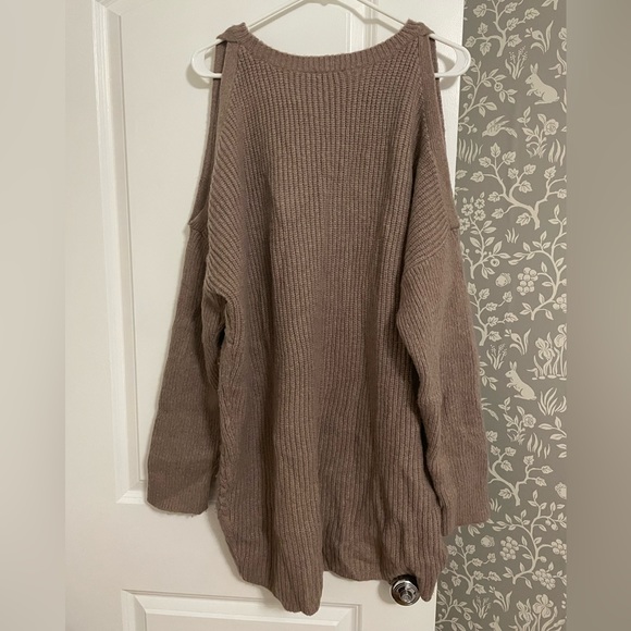 Express Open-Shoulder Sweater Dress - Picture 2 of 4